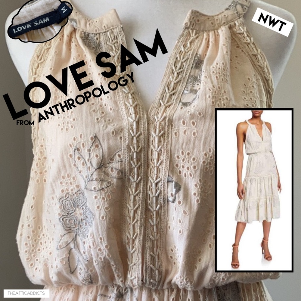Love Sam Anthropologie Eyelet Dress M